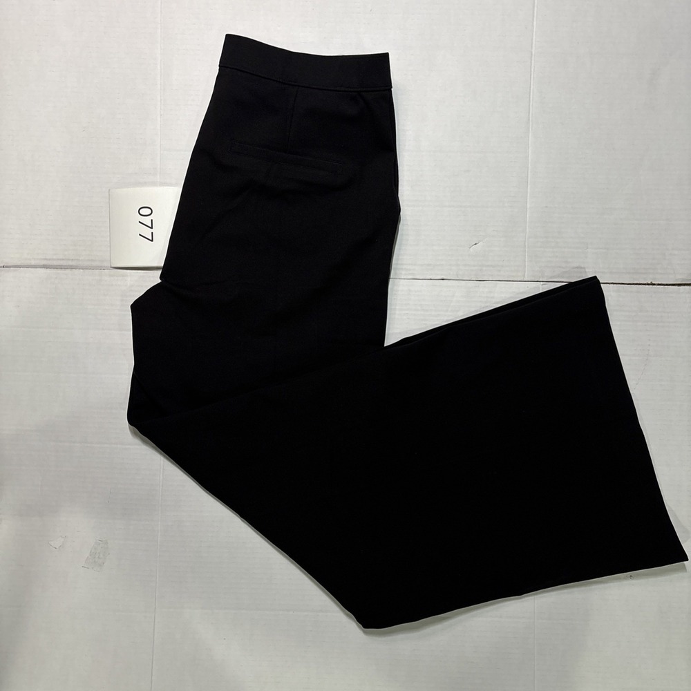 Isaac Mizrahi New York Ponte Wide Leg Pants Womens XL Black Pull On High Rise